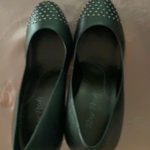 Rose Petal Grey Silver Tie studded heels